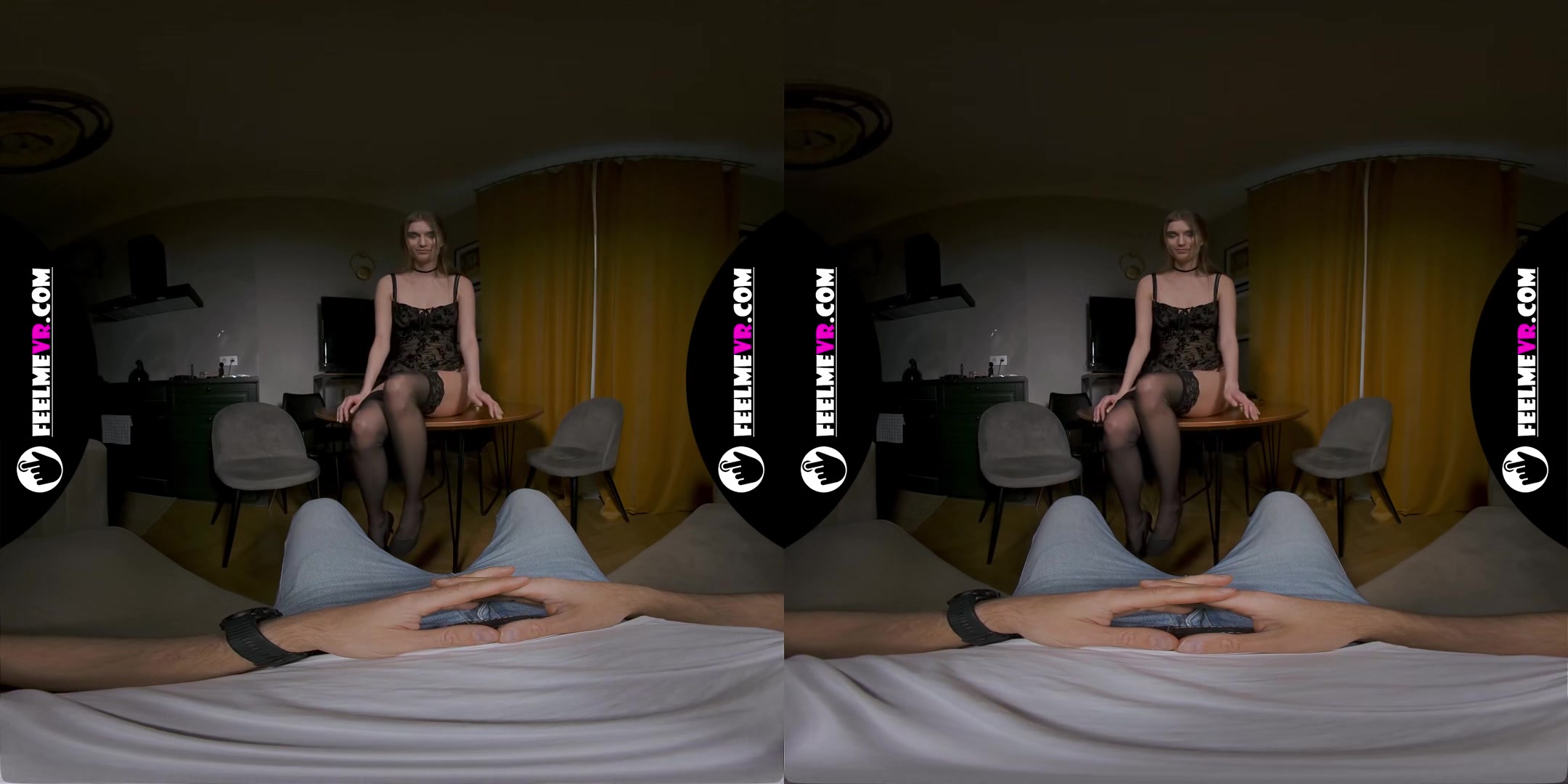 Virtual Reality Striptease With Young Brunette Mary Moon