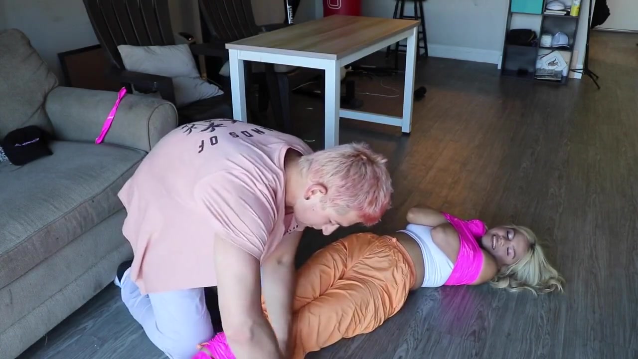 Hot Blonde In Duct Tape Challenge
