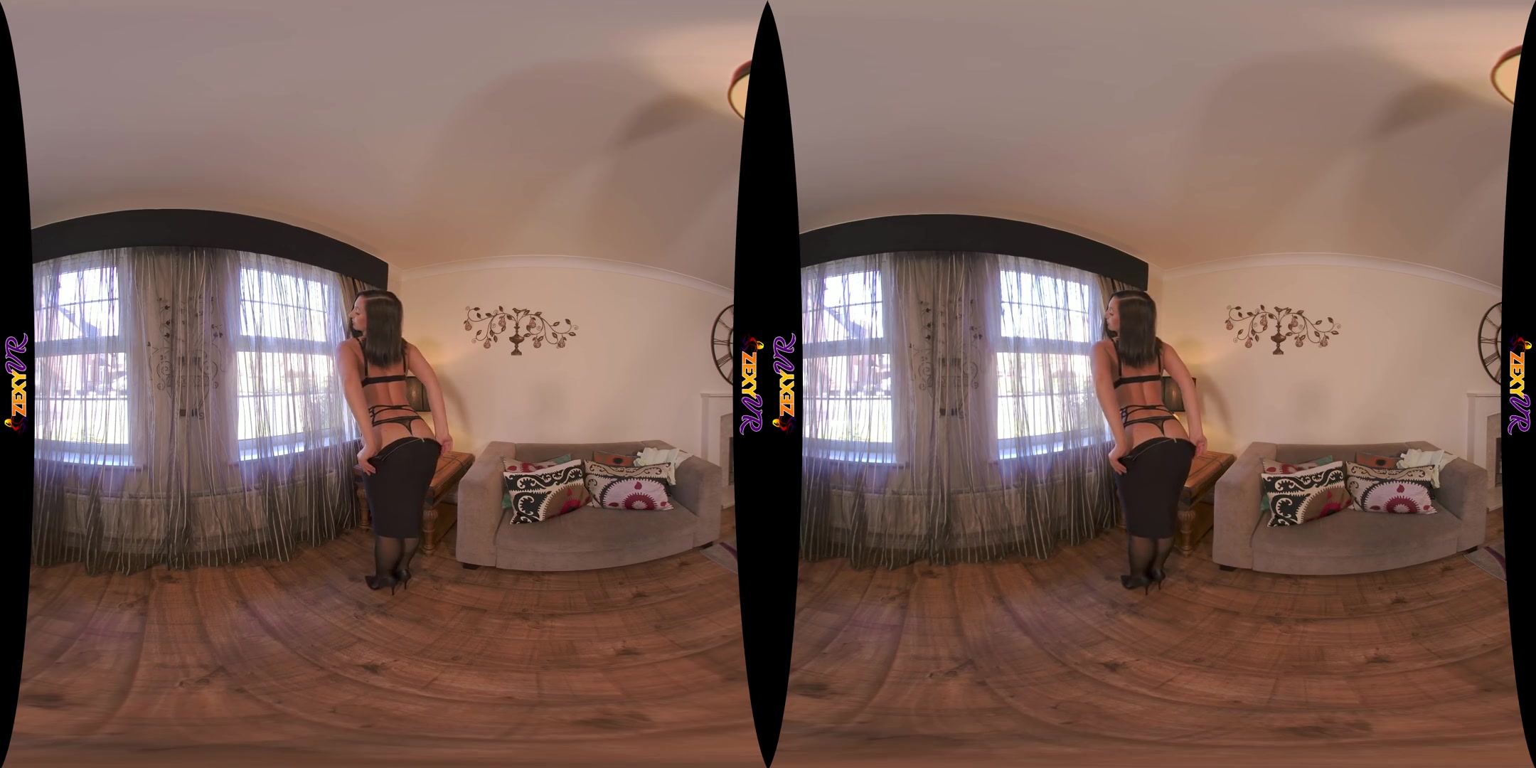 Work From Home - Virtual Girlfriend Stripping in Black Lingerie