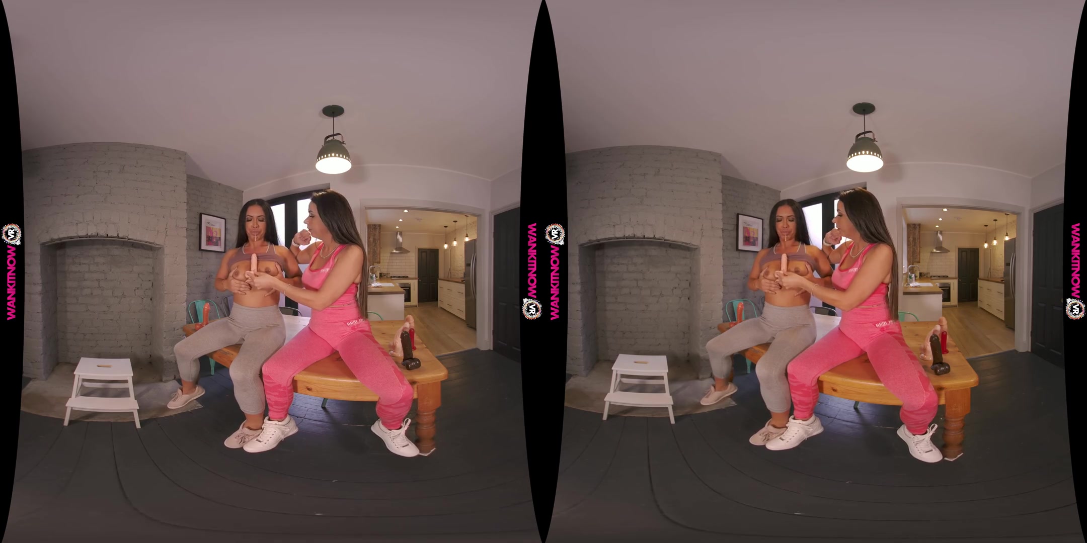 Wankercise - Hot Lesbian Babe Stripping and Fucking