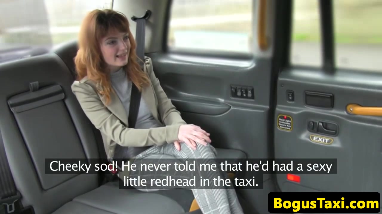 Cocksucking redhead facialized by taxi driver