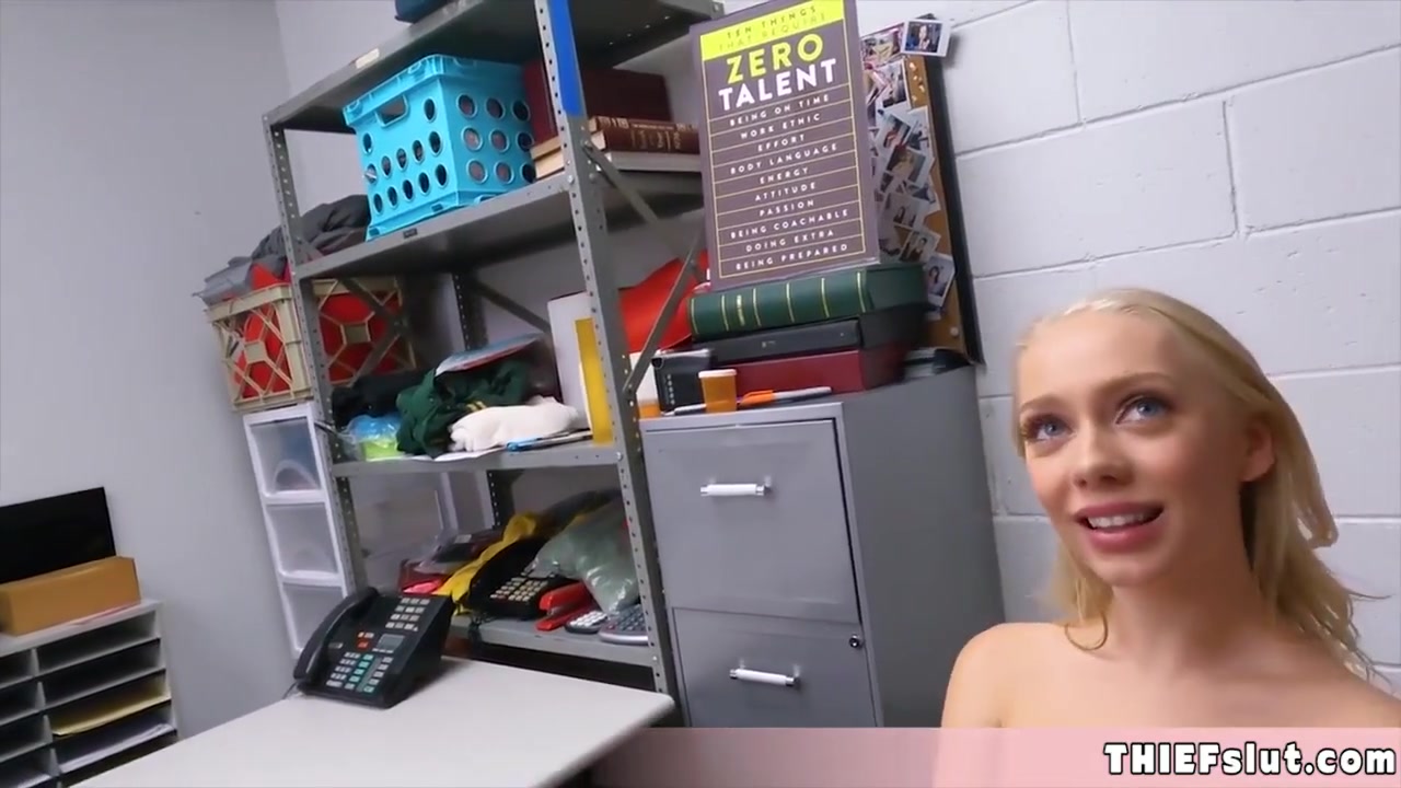 Cute And Skinny Blonde Shoplifter Bailey Caught By A Pervy Mall Cop And Fucked