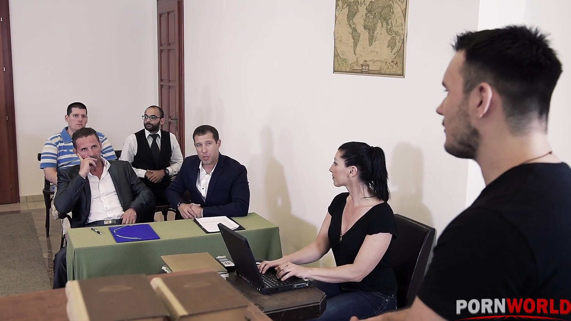 Judgement Day - Sexy Lawyer Negotiates Double Penetration - PornWorld