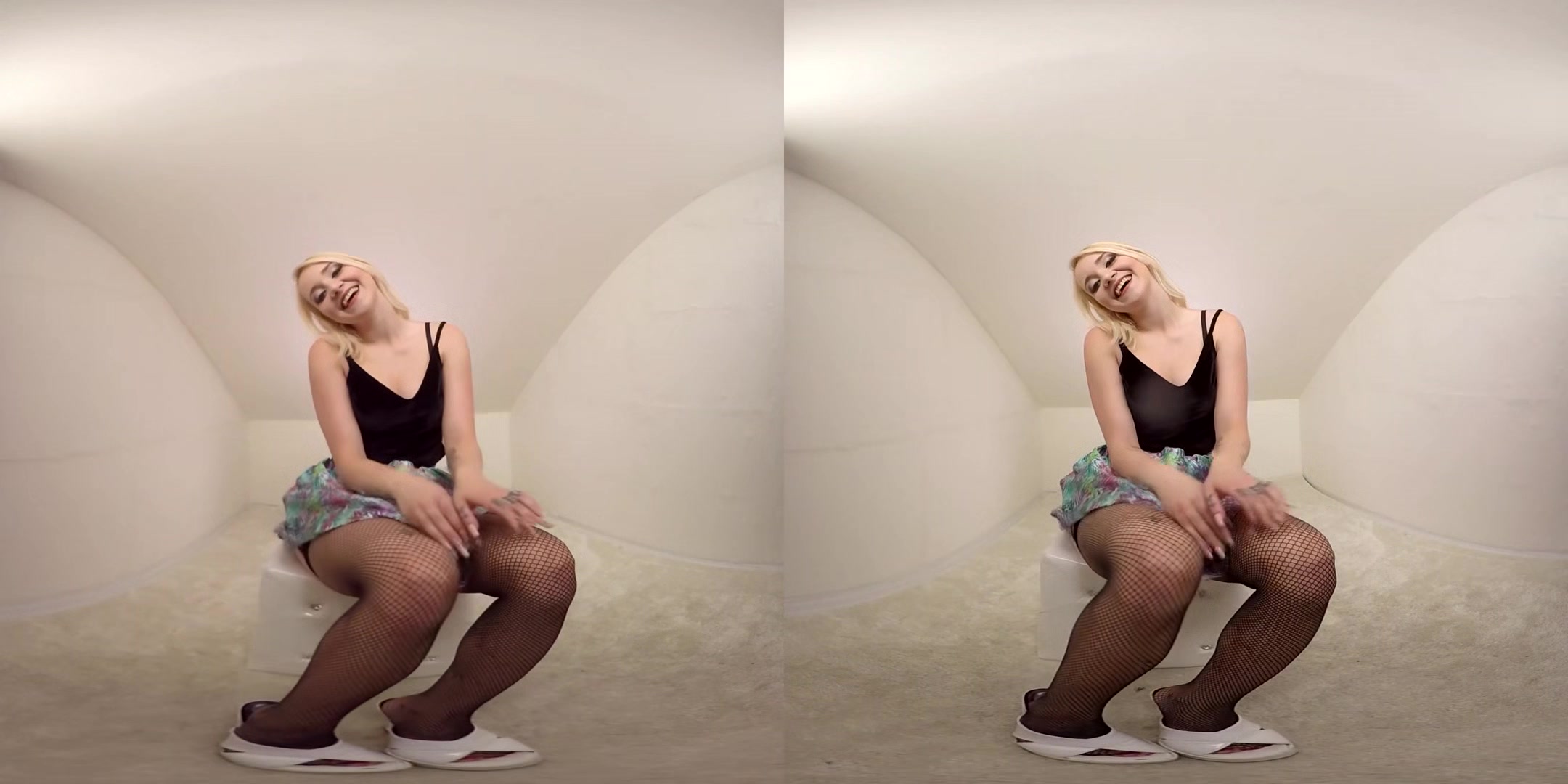 Cute Blonde Amateur With Her Vibrator - Nylons Small Tits Toying Shaved Pussy