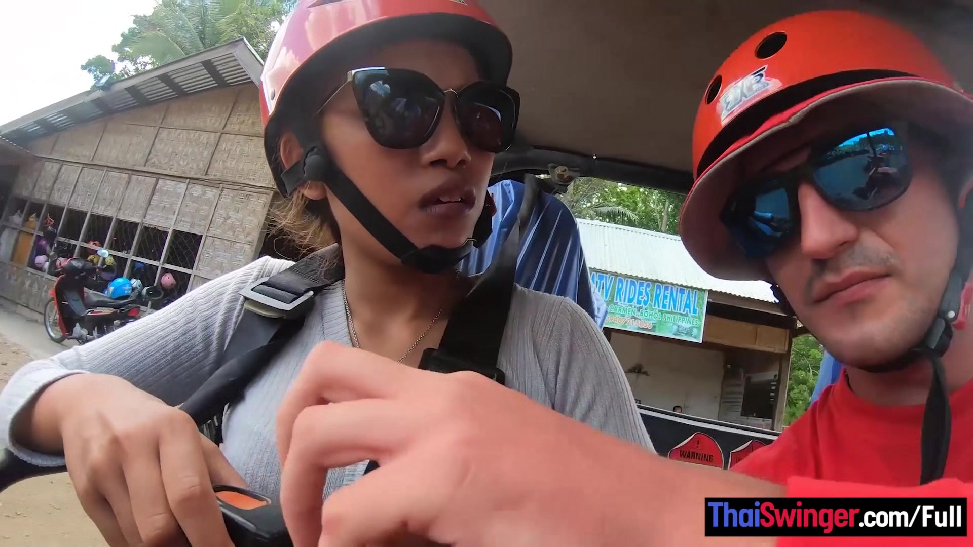 ATV buggy tour with his Thai girlfriend had them fucking at home afterwards