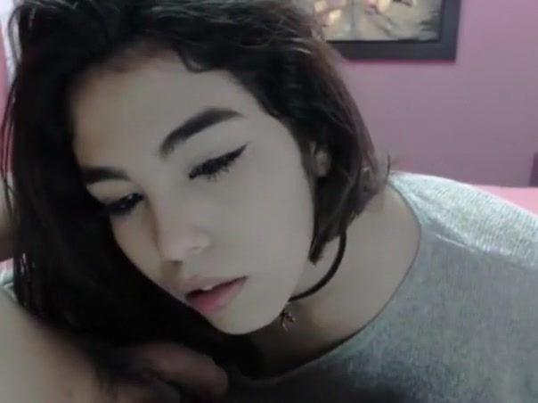 Cute college girl violett sucking cock