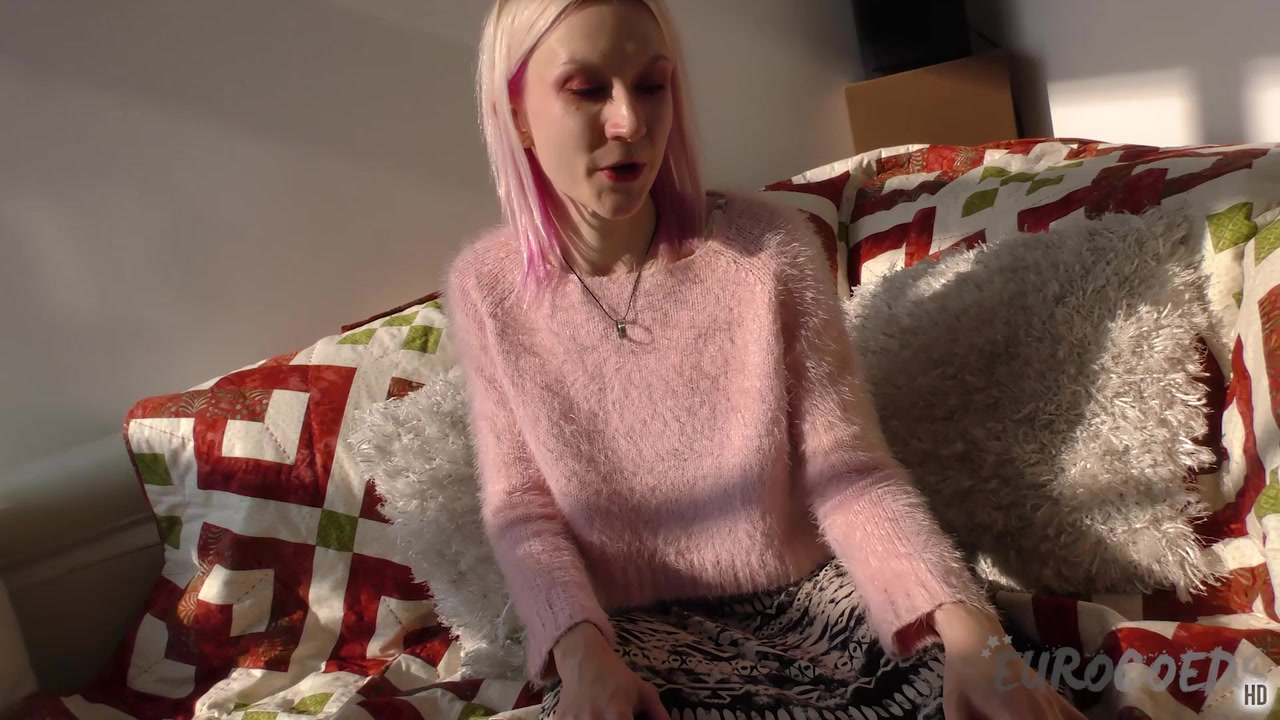 Ingrida Tries Pain Mixed With Pleasure Clothespins Masturbation On The White Casting Couch