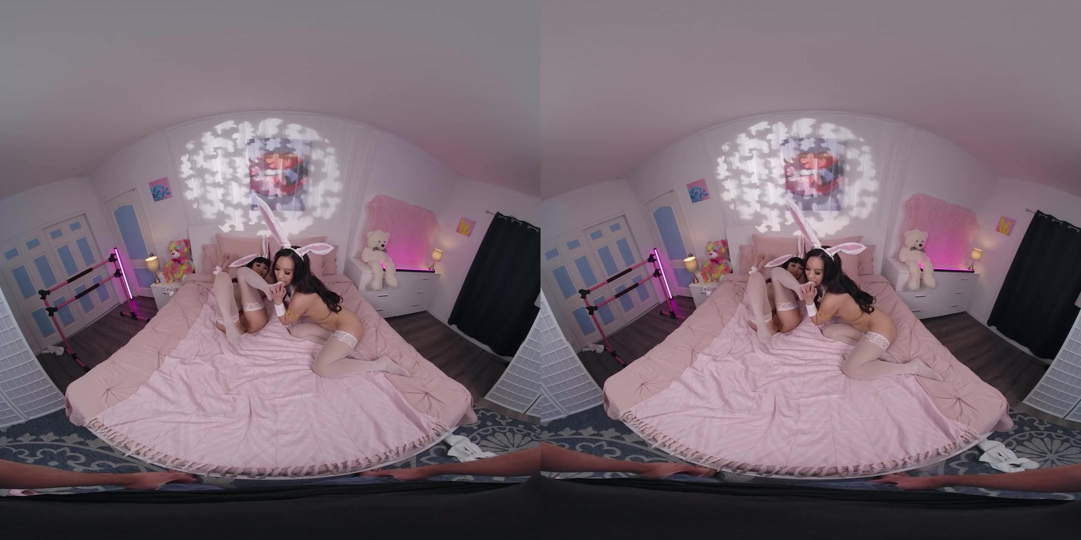 Sexy Asian Bunnies; Asian MFF Threesome Bunny Cosplay
