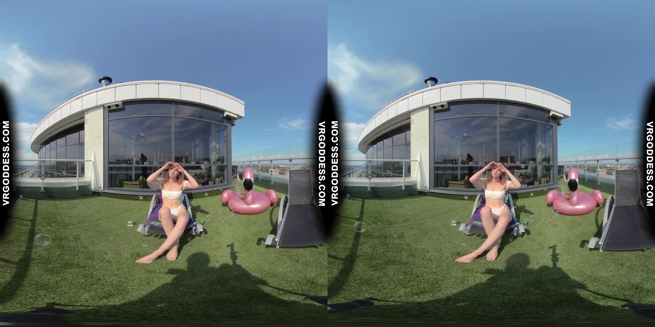Summertime Naked Teen Sunbathing Babe Margarita Enjoying Herself In Bubbles In Sun
