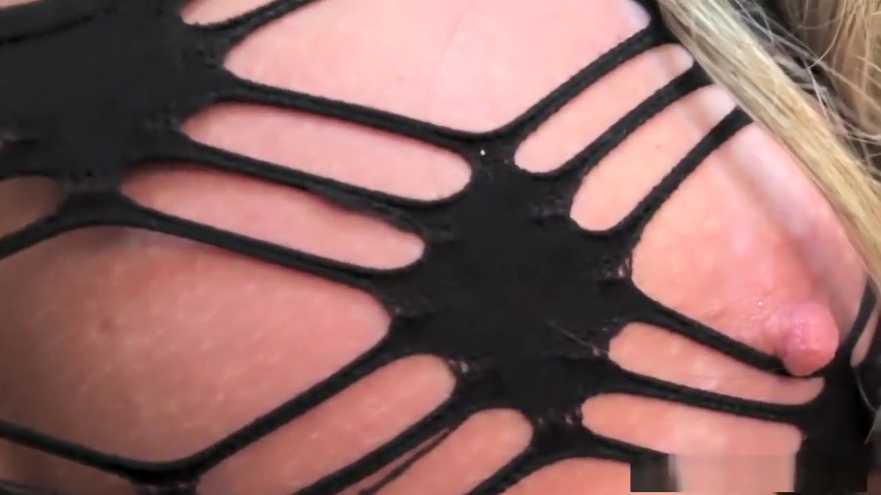 Bigtitted fishnet tranny jerking cock