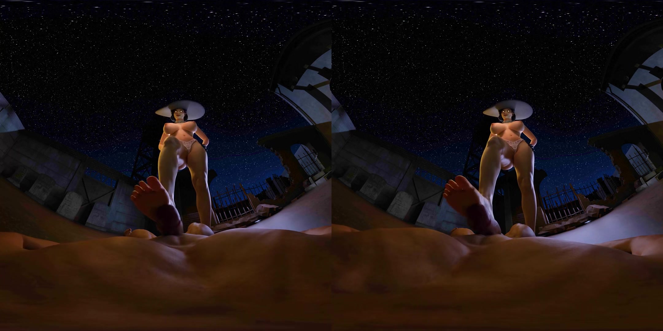 Alcina Footjob - Vampire Giantess Parody CGI Porn