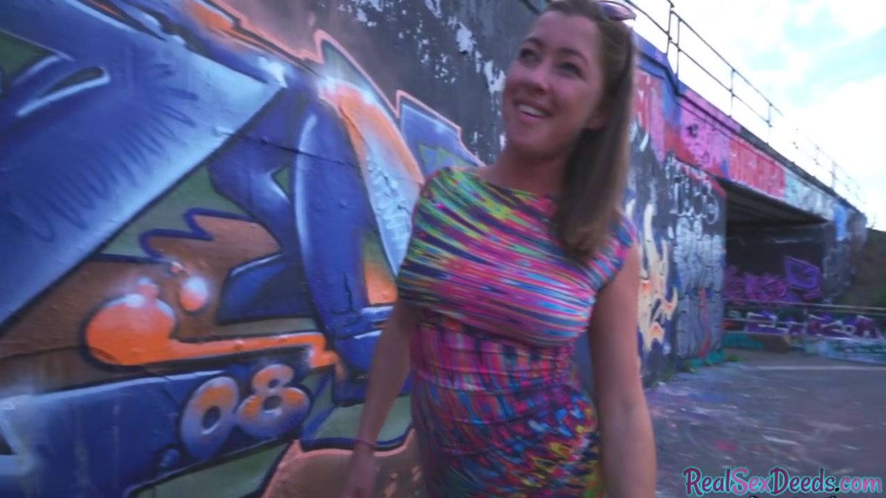 Pickedup brunette eurobabe sucks in POV before outdoor sex