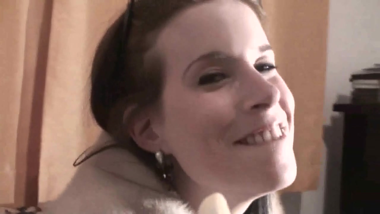 Spex brunette talking dirty while eating banana by Femdom Austria