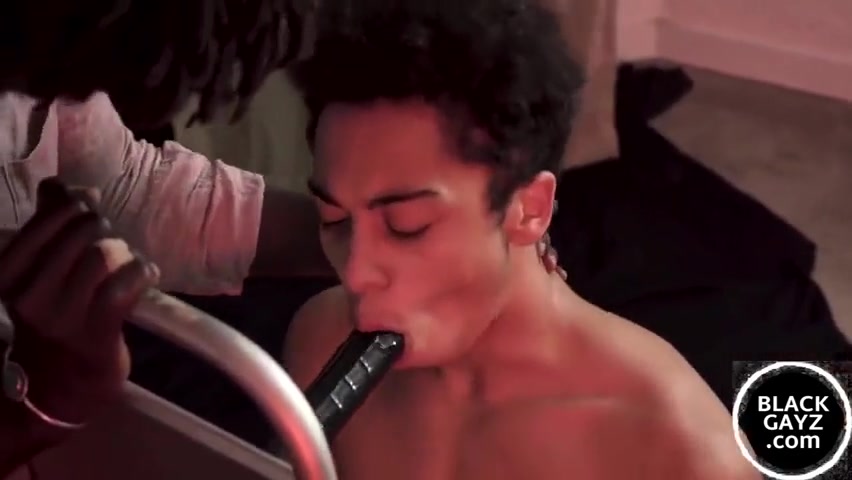 Black Hunk Makes Twink Deepthroat A Massive Dildo