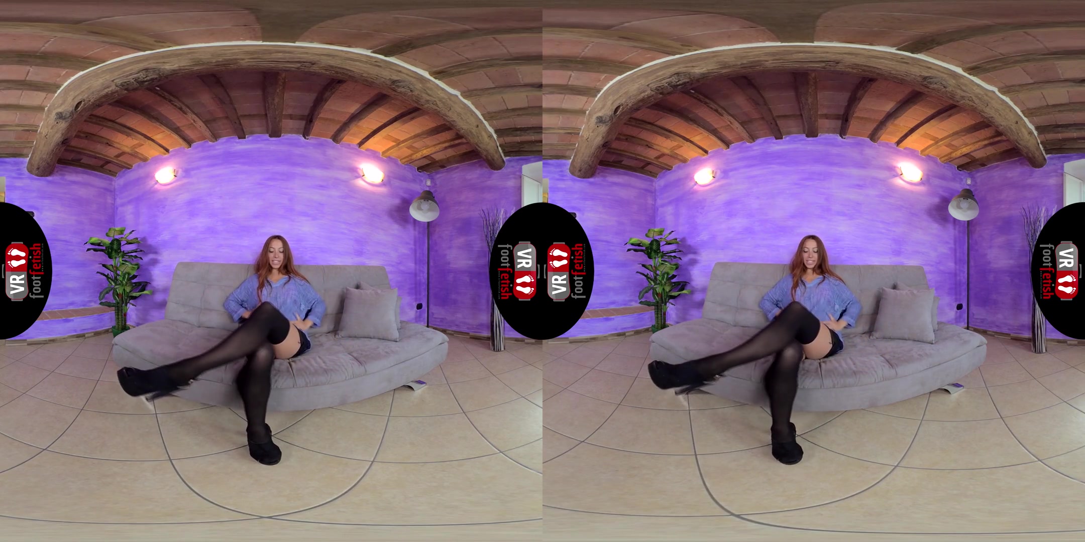 Gorgeously Seductive Elettra Gives You A Steamy Hot Nylon Tease - Foot Fetish Leg Fetish Solo Redhead