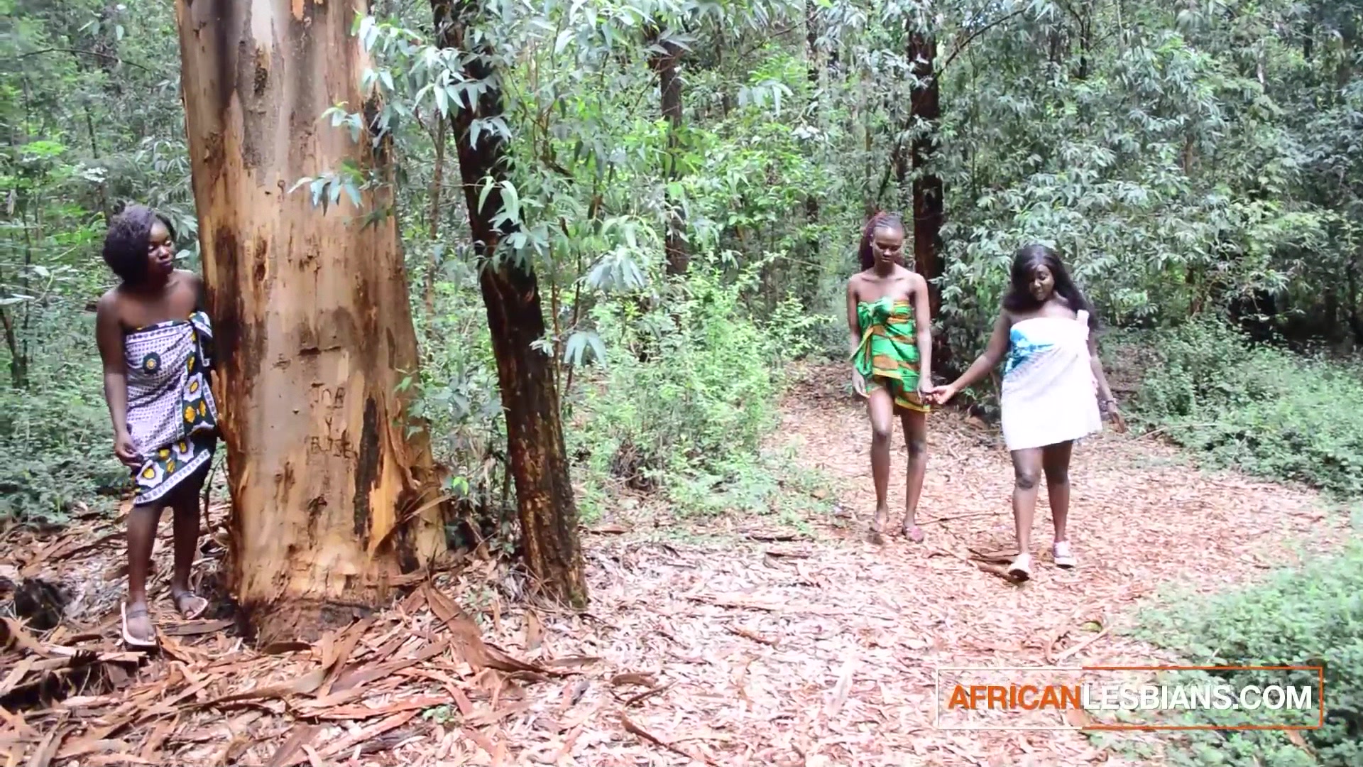 Ebony Black Fairies Walking In The Jungle Get Teased By Big Black Tit MILF Wanting Lesbian Threesome