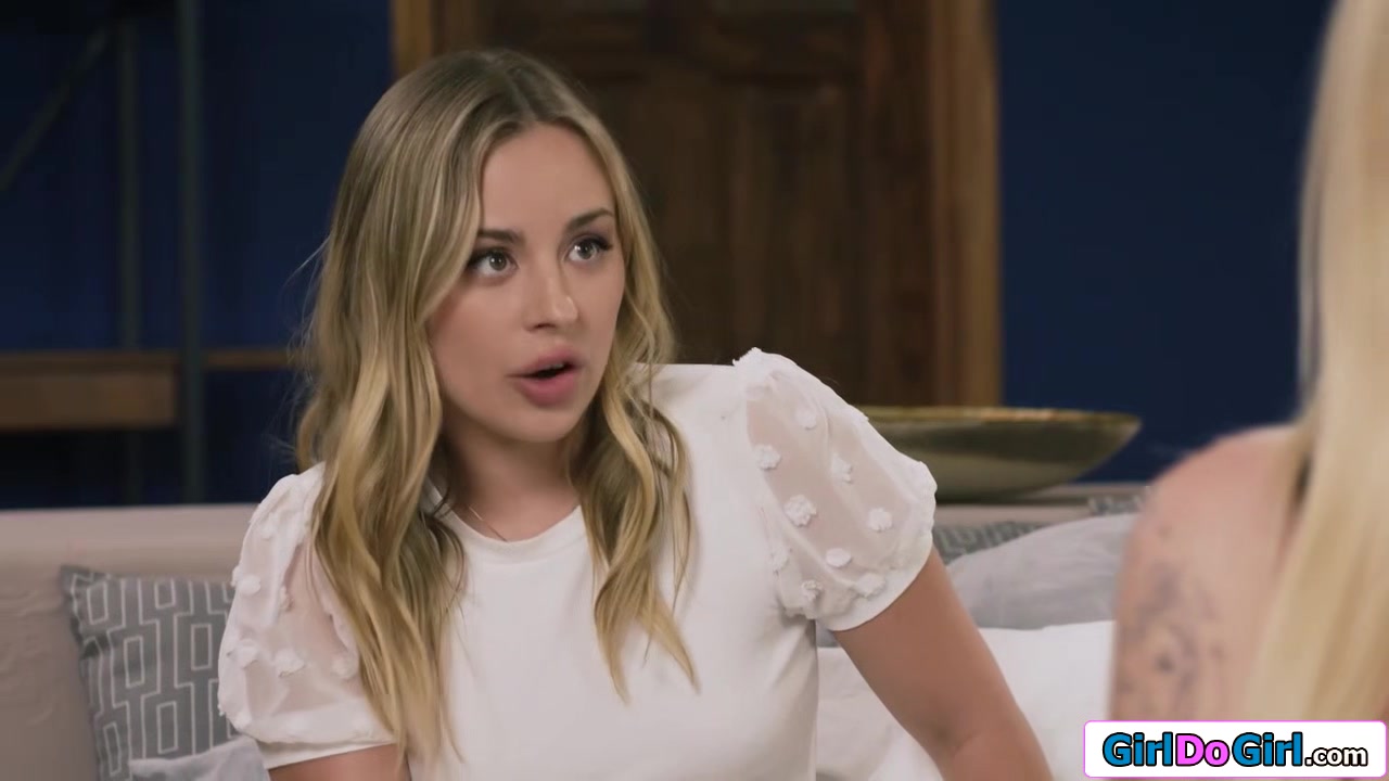 Busty blonde seduces her angels and is licked and facesitted