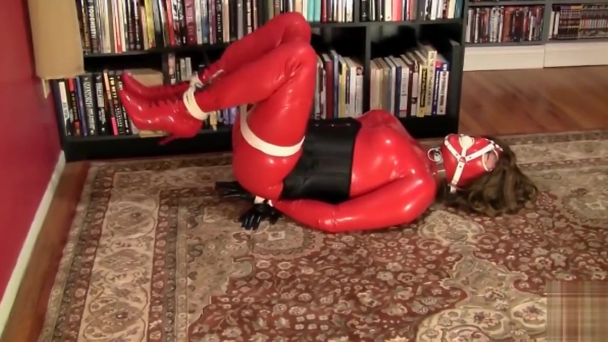 Red Rubberdoll in Bondage
