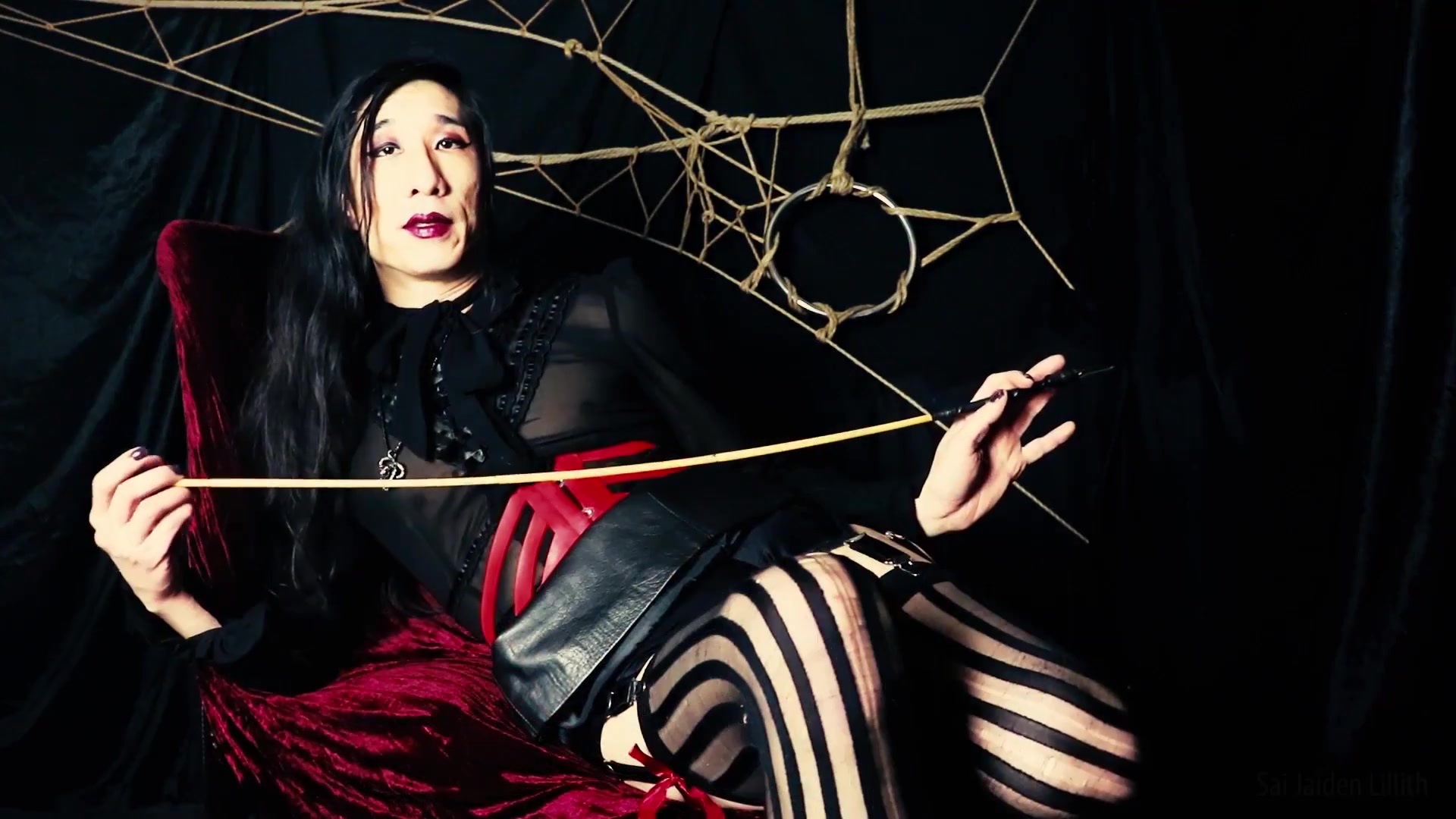 Headmistress Lillith - Distracted & Caned (Solo - Leg / Boot Fetish)