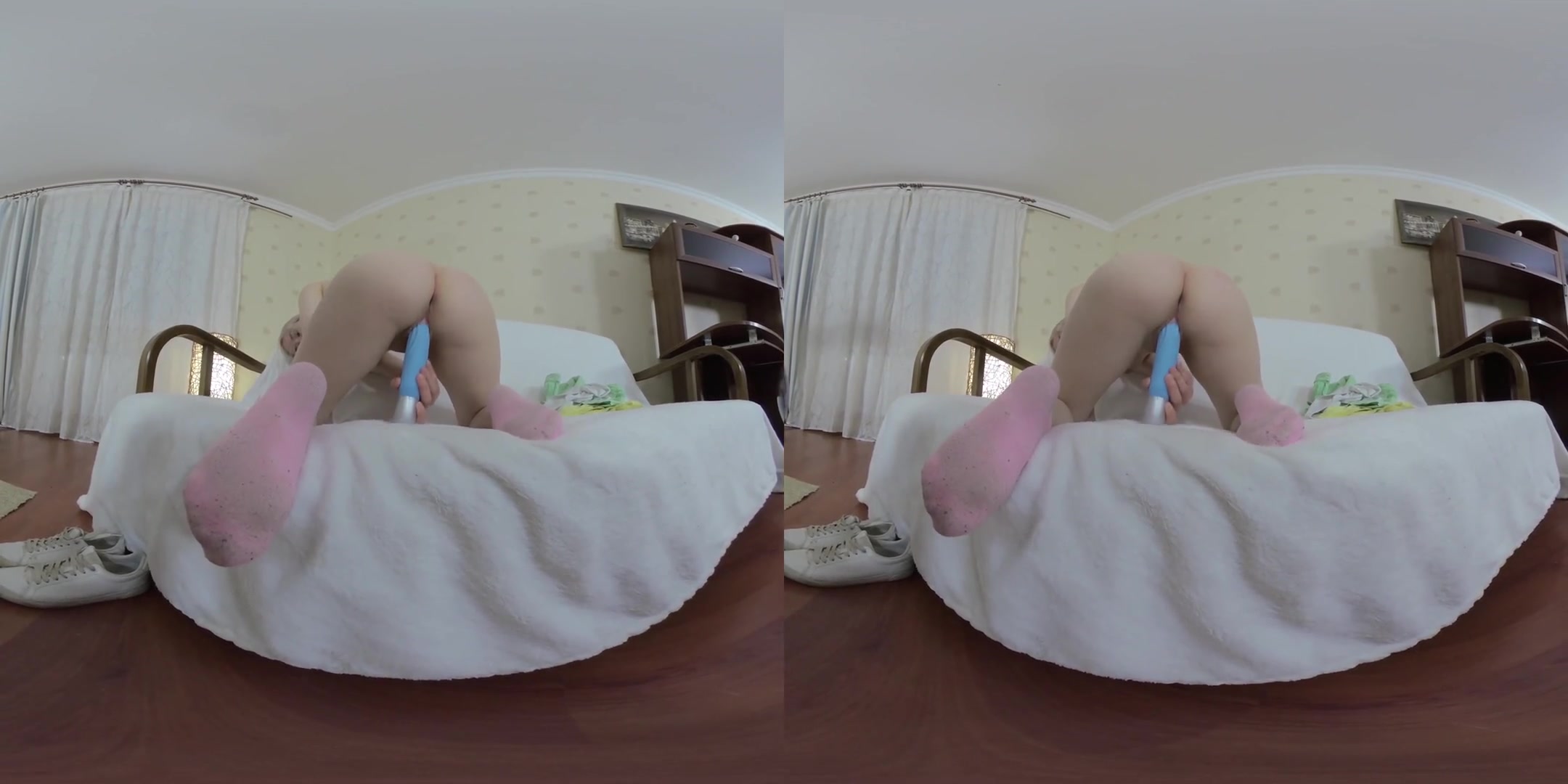 Little Young Blonde Does Fitness And Masturbates Then Change Clothes & Does Blowjob For Old Professor; Petite Blonde