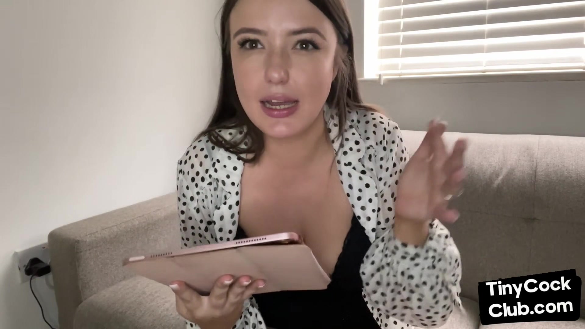 SPH babe talks dirty about small penises and humiliates them