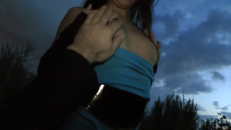Girl sucking rod outdoors
