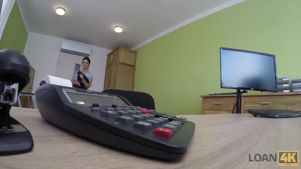 LOAN4K. Modest brunette has dirty sex for cash in the loan agency