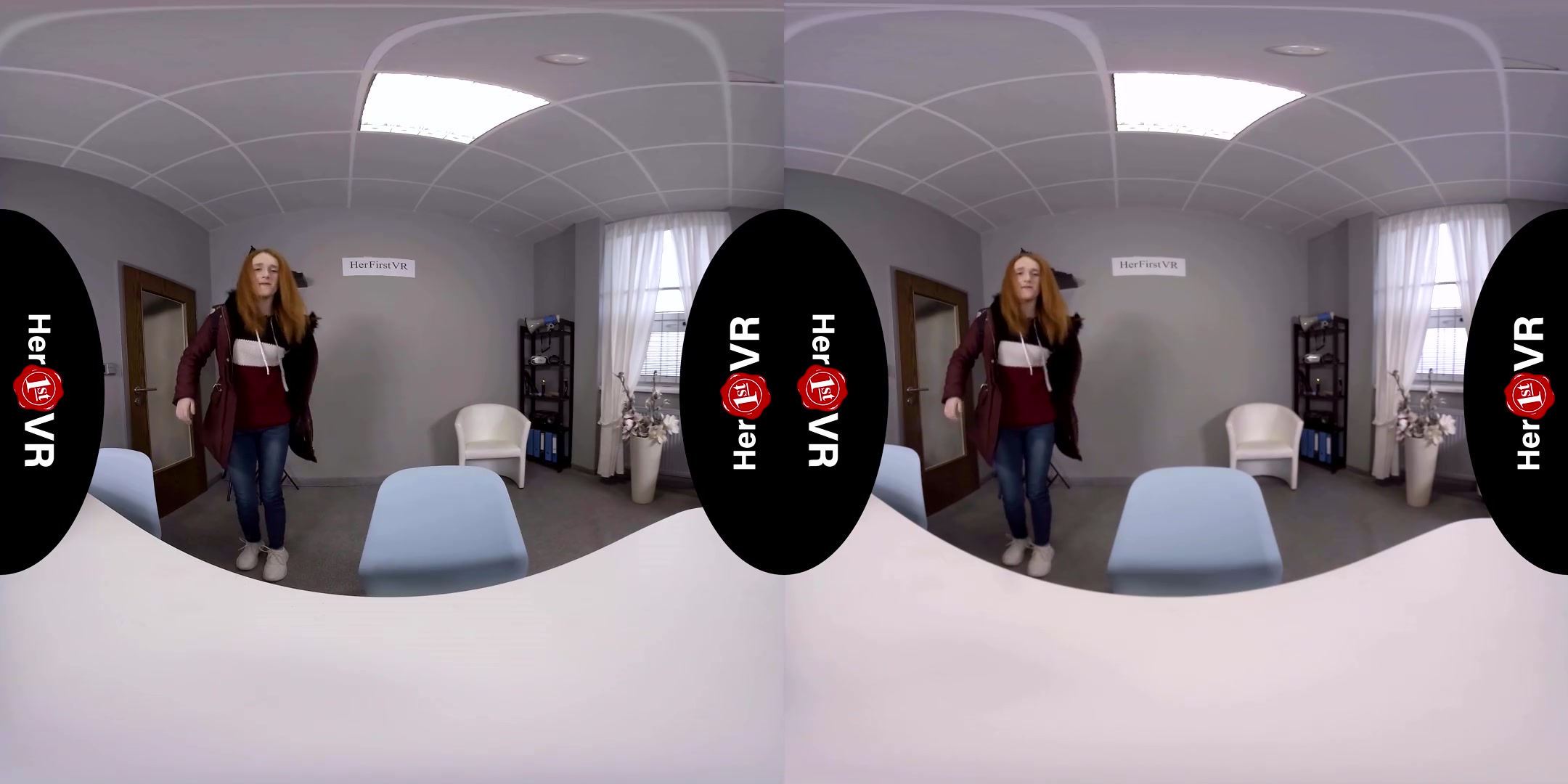 Amy - First VR Casting - Petite Redhead Fingering