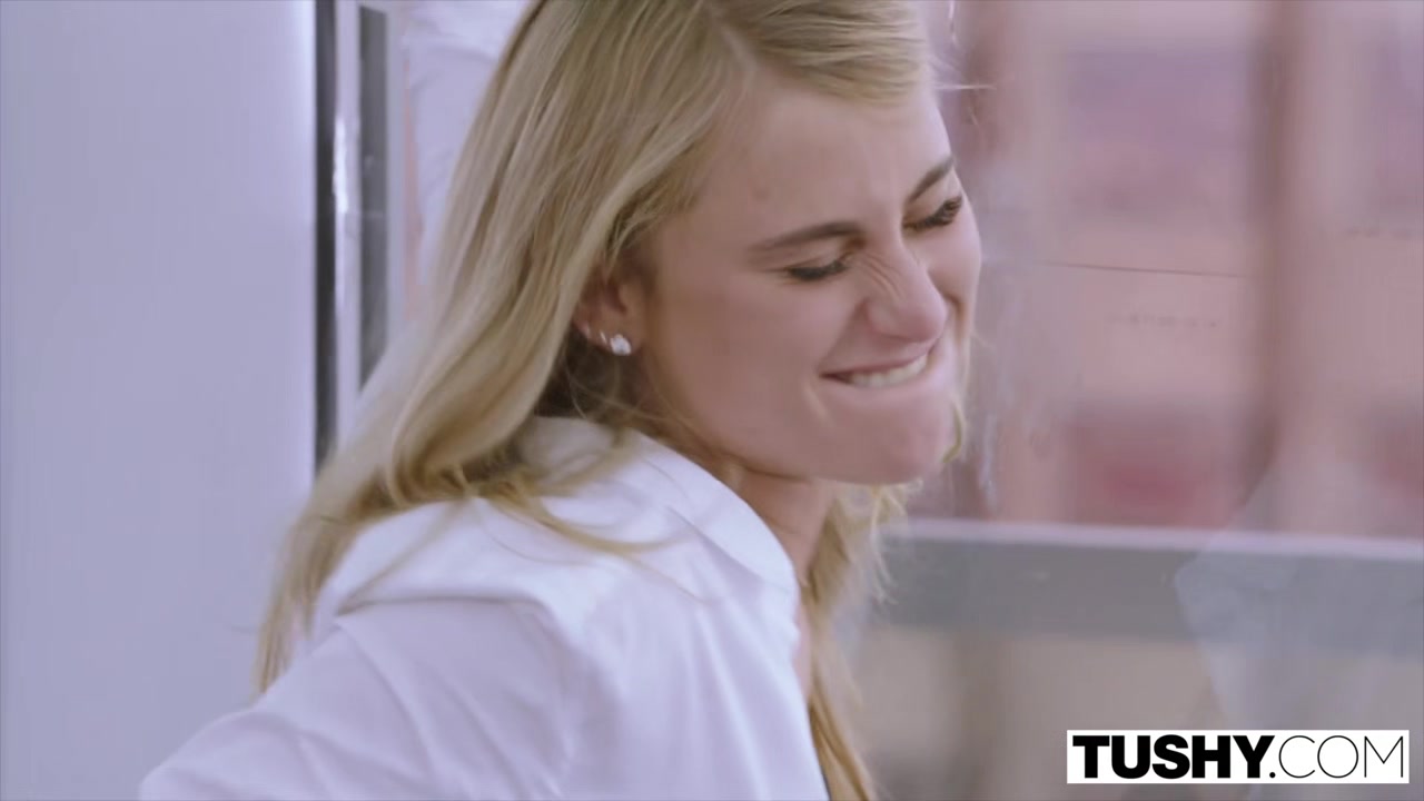 TUSHY Tiny Blonde Has Insane Anal Sex On Work Trip