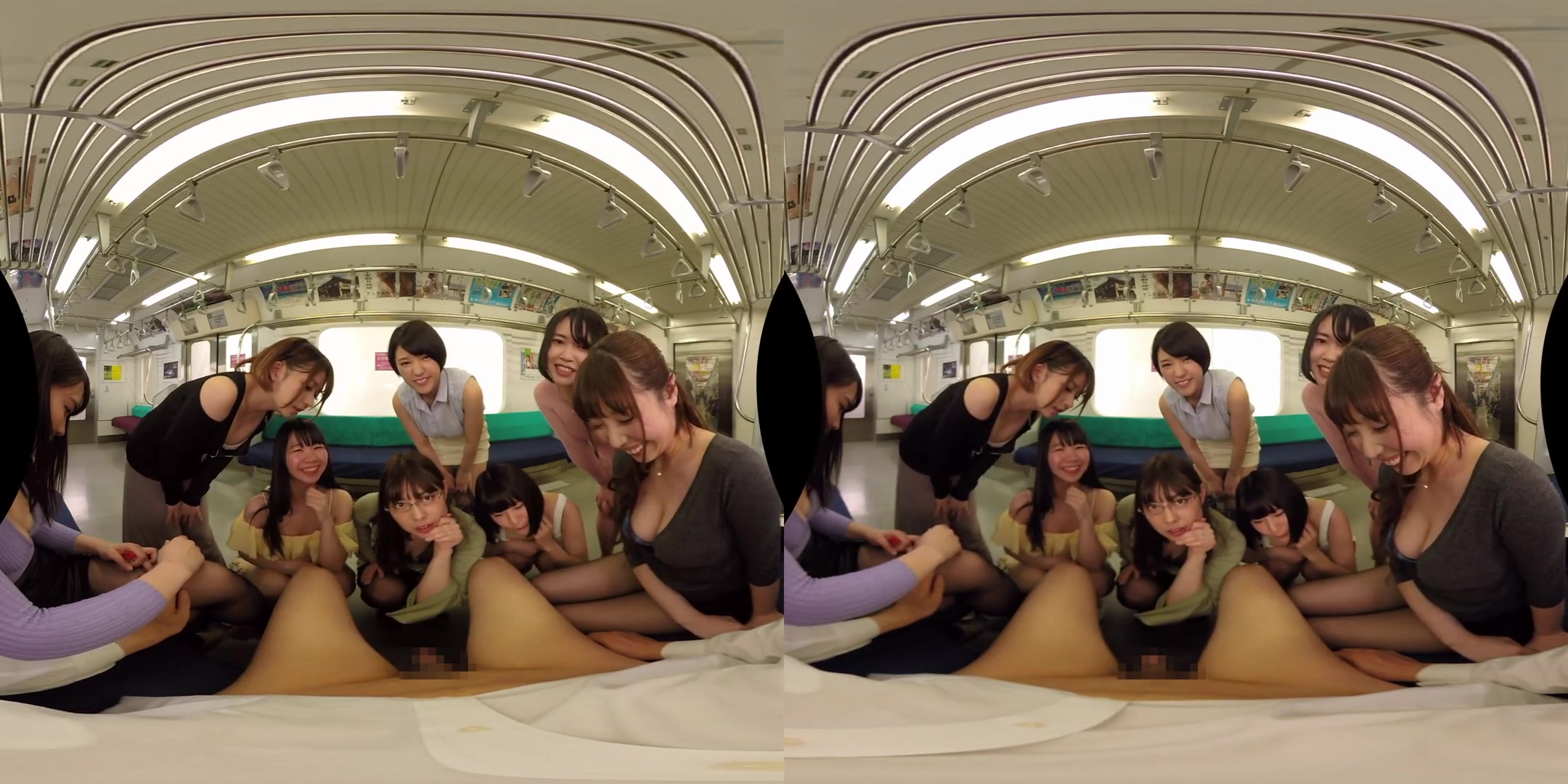 You Accidentally Boarded the Ladies-Only Train Car; Reverse Gangbang CFNM with Japanese Babes