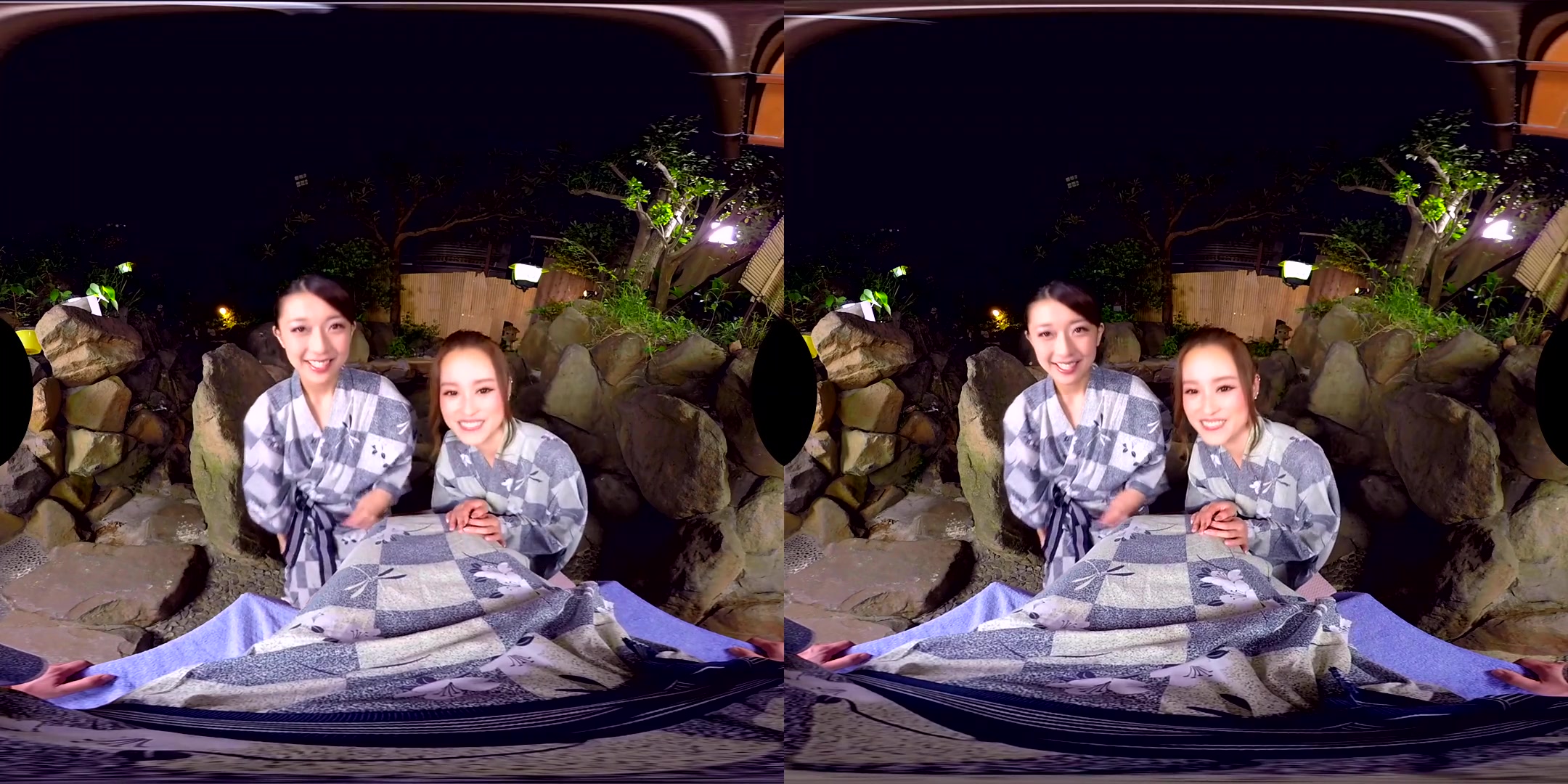 Ria Kashii & Rino Kirishima in Ria Kashii & Rino Kirishima Outdoor Onsen Heavenly Handjob and Blowjob Threesome - KoalaVR