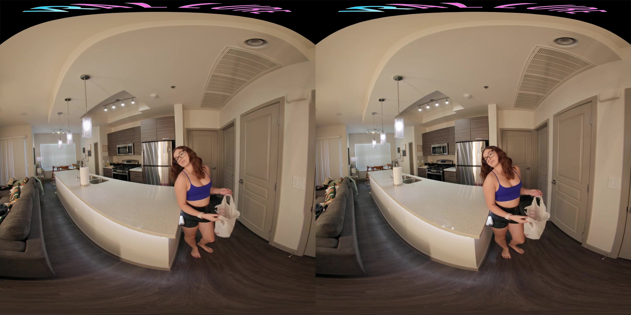 Naughty stepsister puts on a show with her toys for you in VR