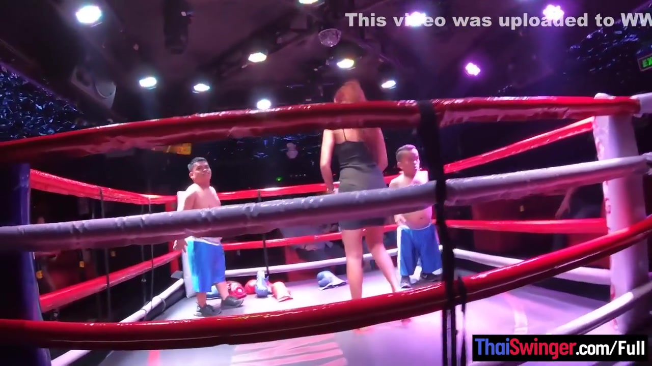 Thai Ring Girl Refereed Two Midgets Fighting And Got A Big Cock Afterwards