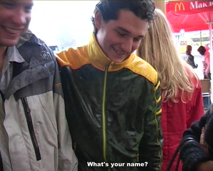 golden-haired screwed from McDonald's on the street