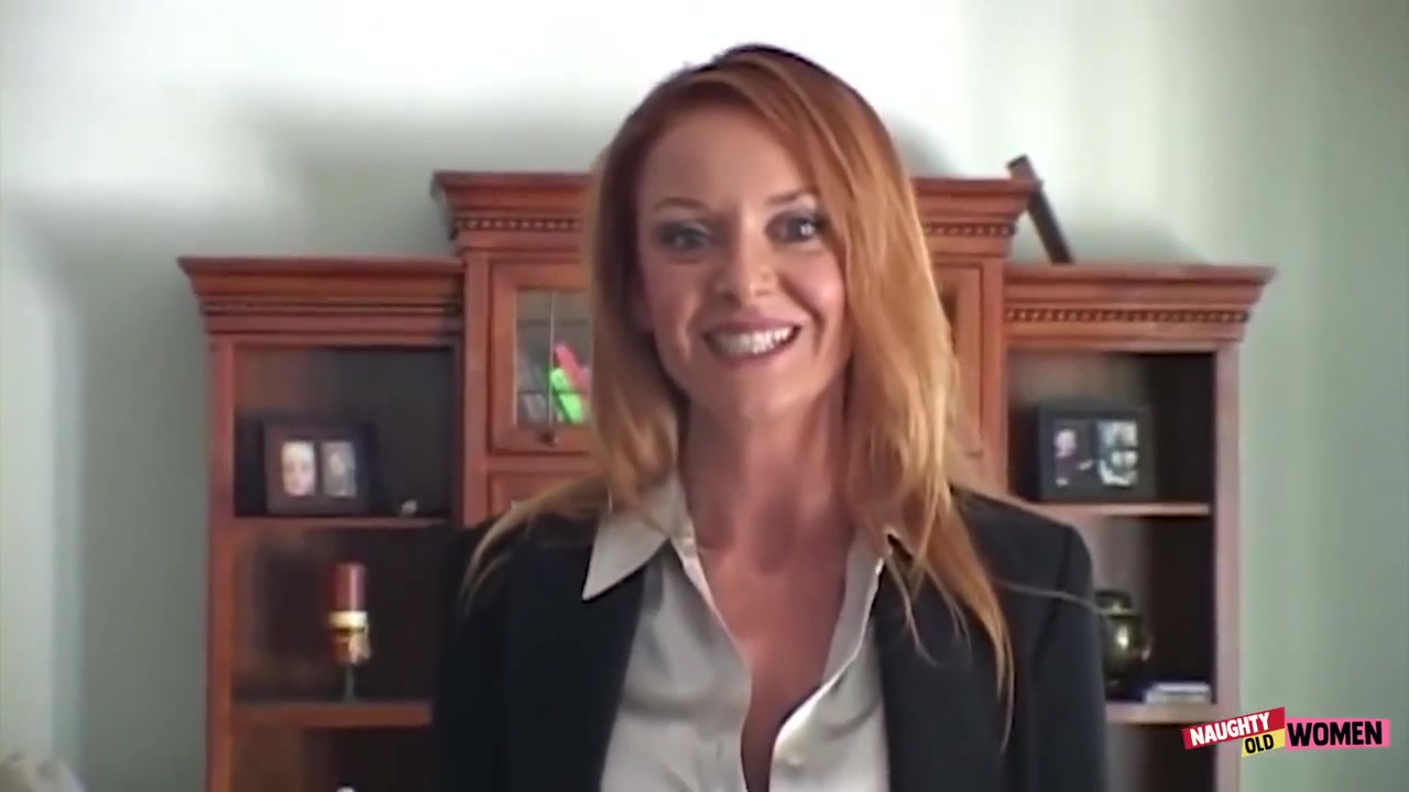 Redhead Milf Trisha Caresses Her Big Tits While Giving The Guy A Perfect Blowjob