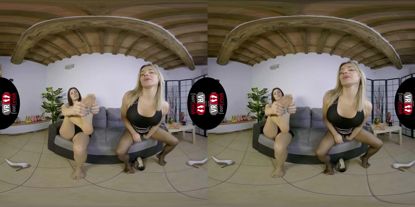 Unreal Babes Lilian And Pamela Take Their Clothes Off And Shove Their feet in your face in VR - VRFootFetish
