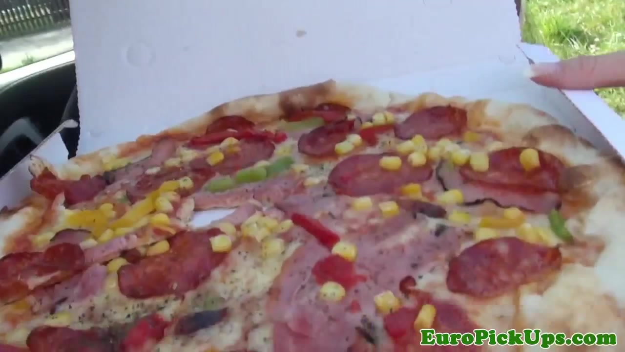 Euro pulled pizza babe gets her slice stuffed