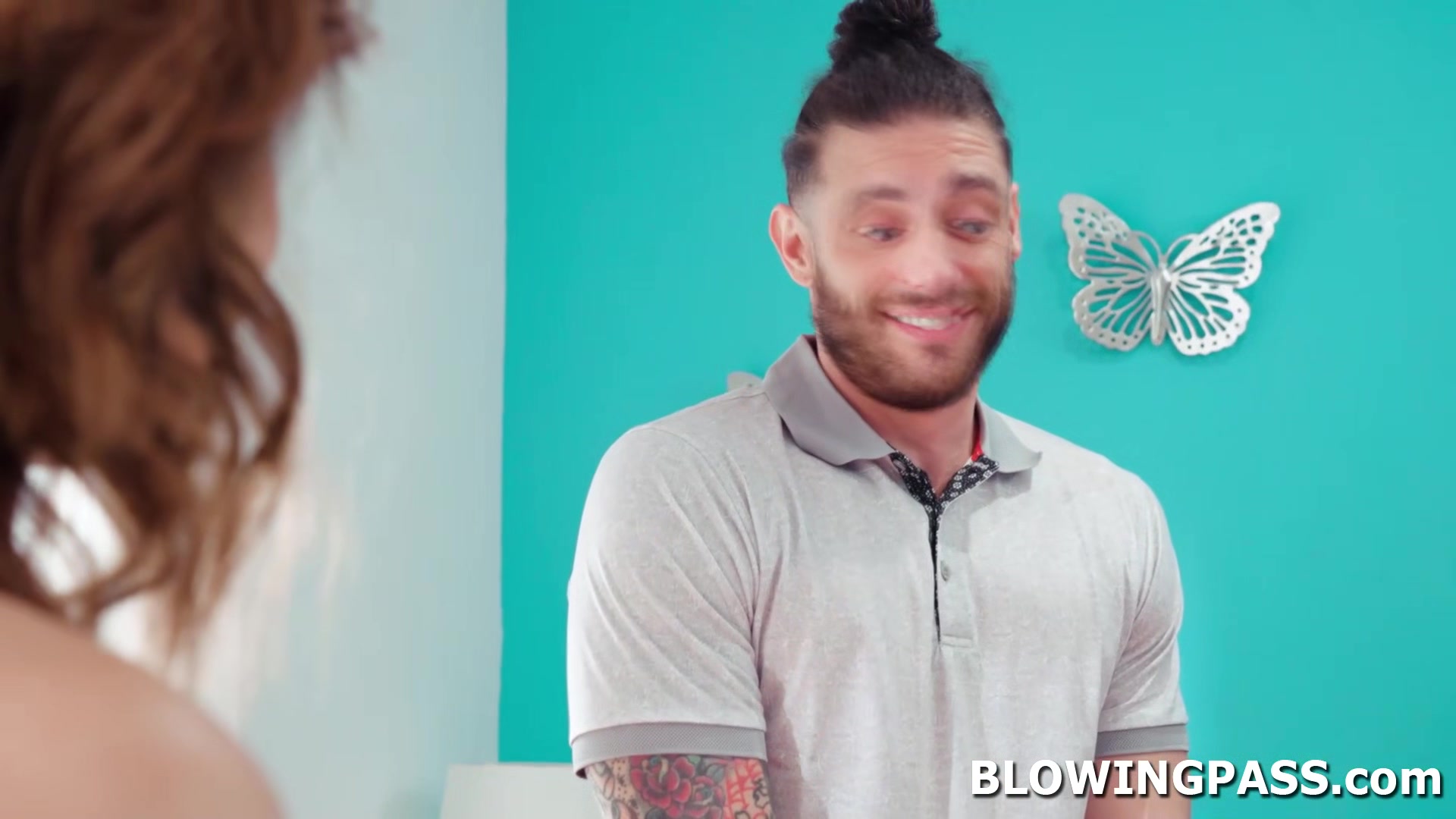 Stepmom will scold me so I just gave her boyfriend blowjob