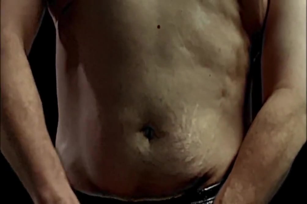 Rubbing Belly And Stroking Cock