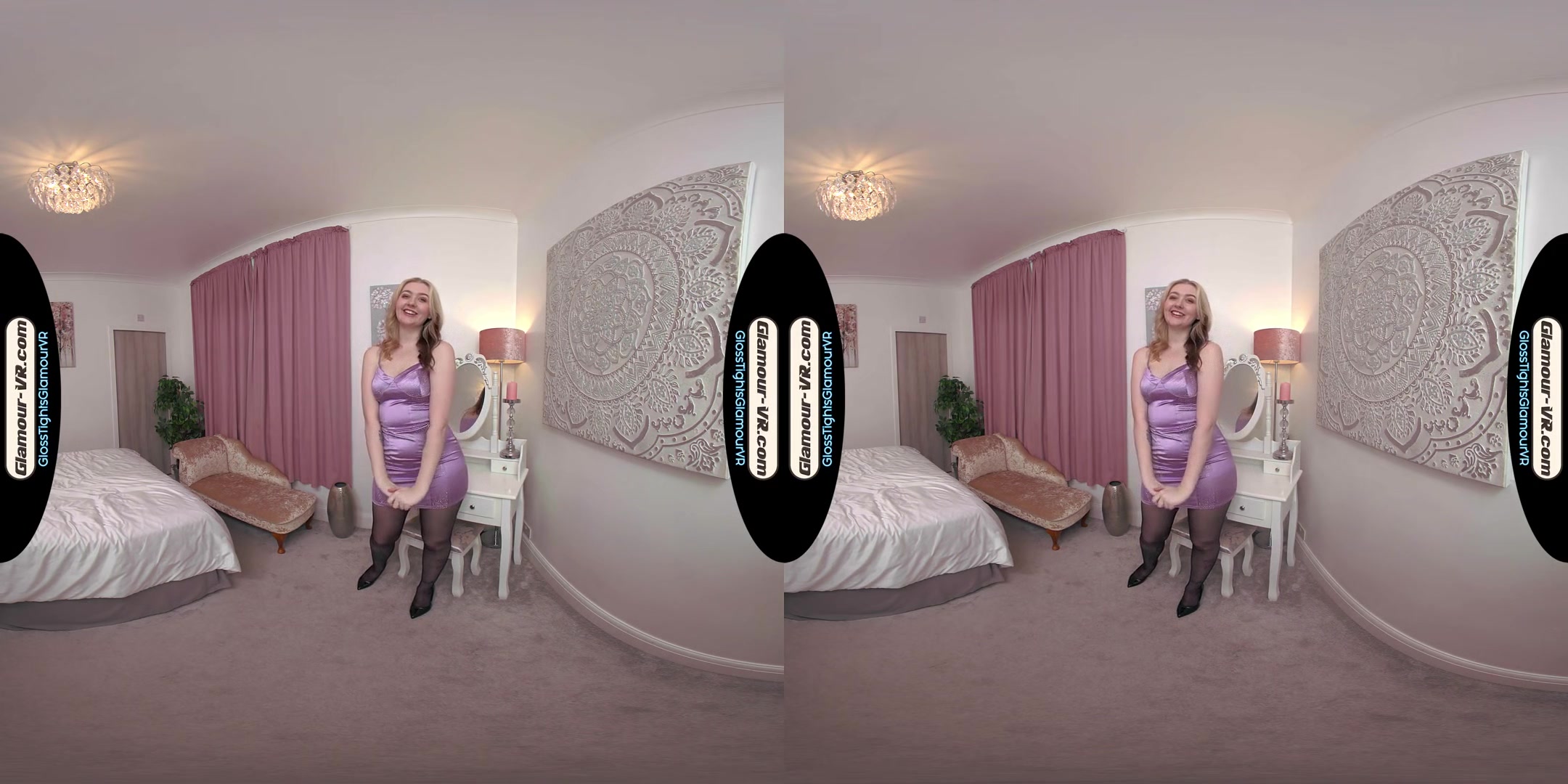 Em Yang Purple Dress With Black Glossy Legwear Special Thank You Reward Treat - 8k Vr