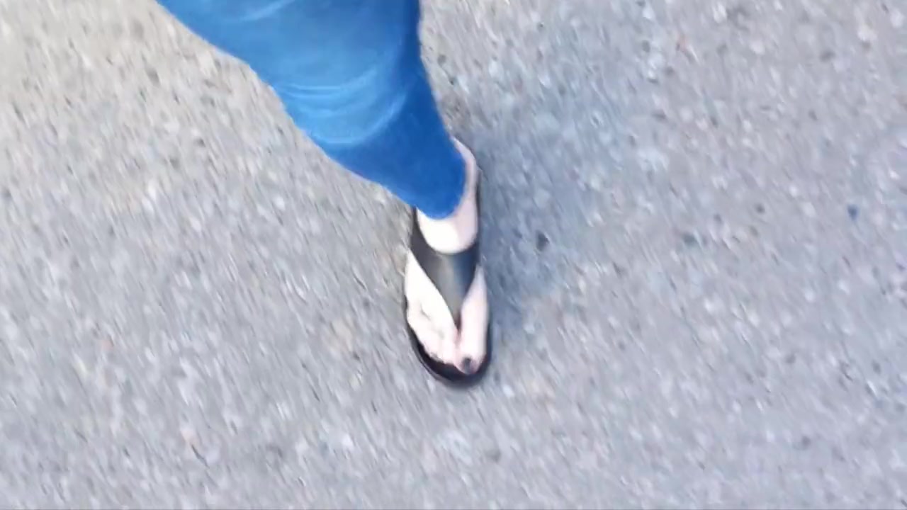 I Walk Around And Show Off My Feet In Sexy Platform Flip Flops