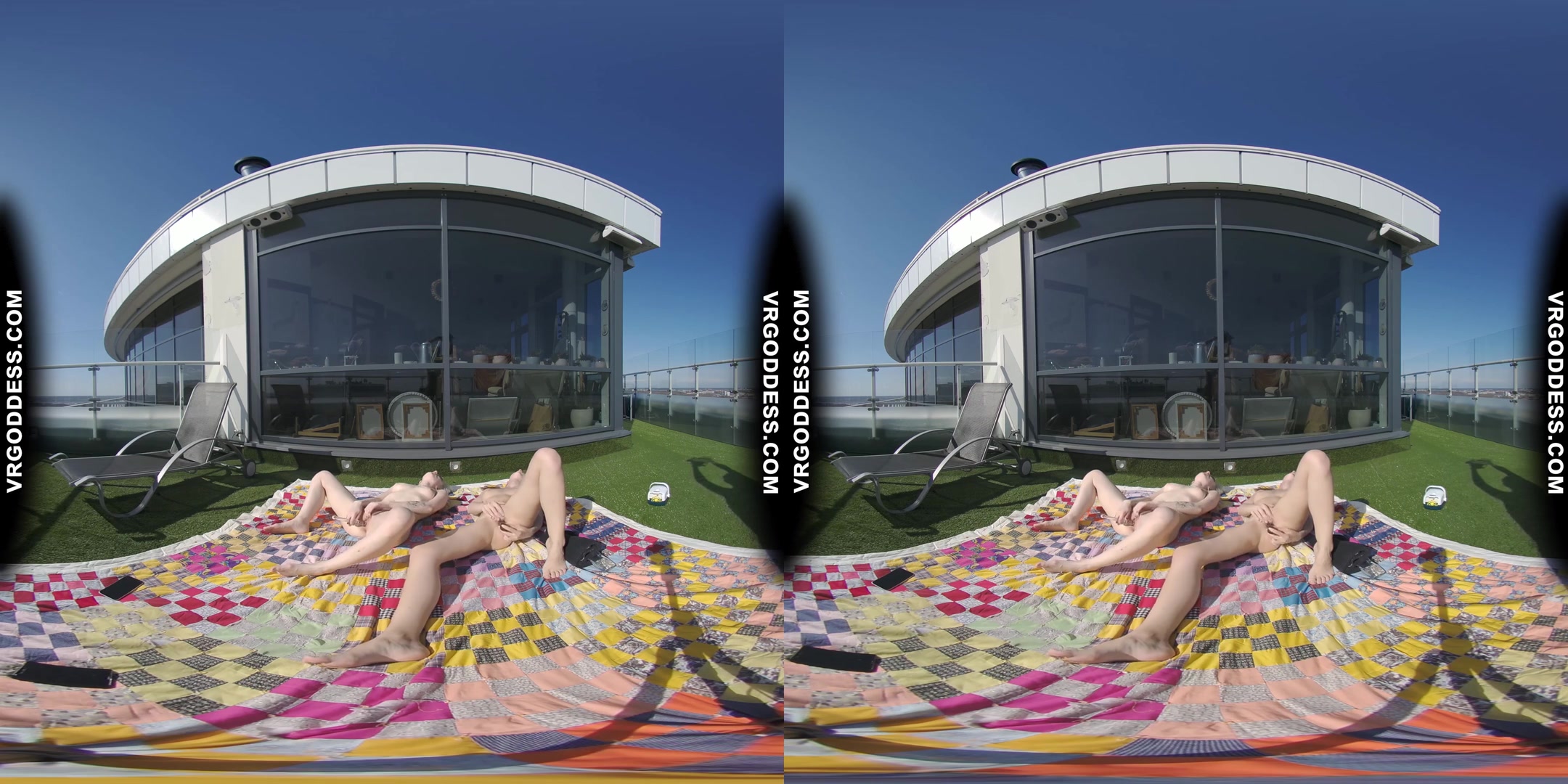 2 Hot Girls Rebeka Ruby And Ingrida Masturbating In The Sun With Glass Dildos Bubbles And Sunbathing