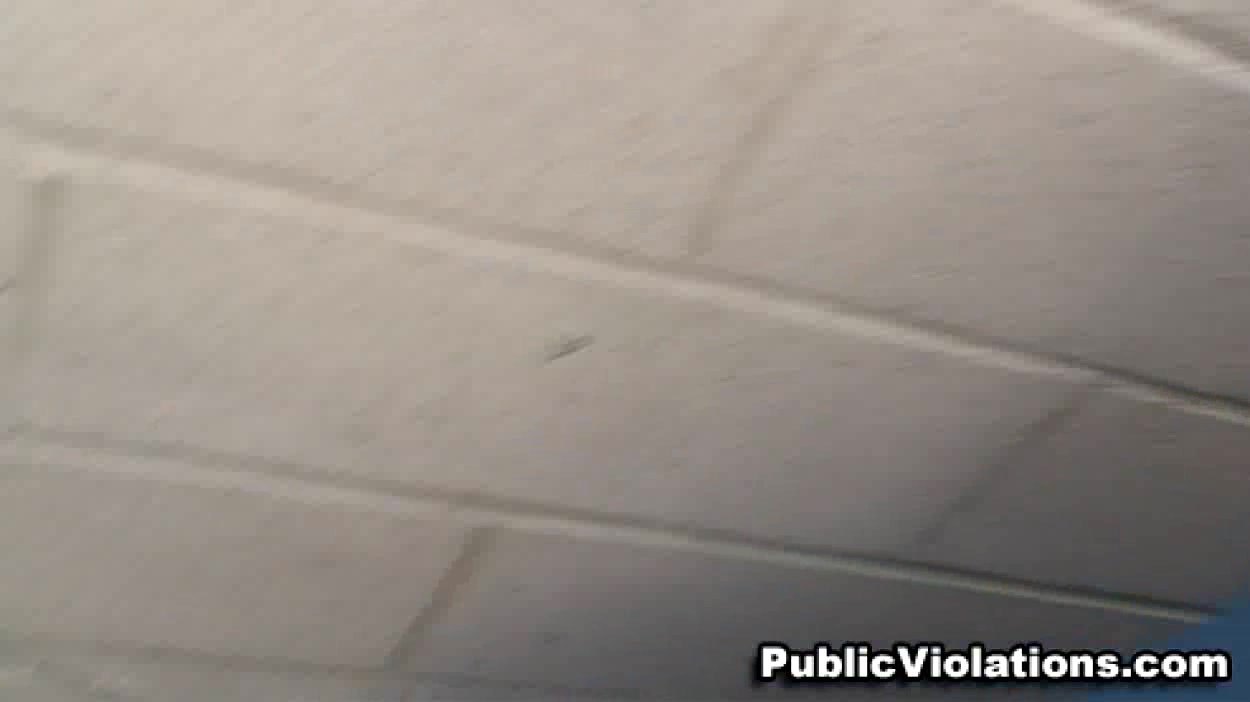 Sexy amateur chick fucking with a stranger in public