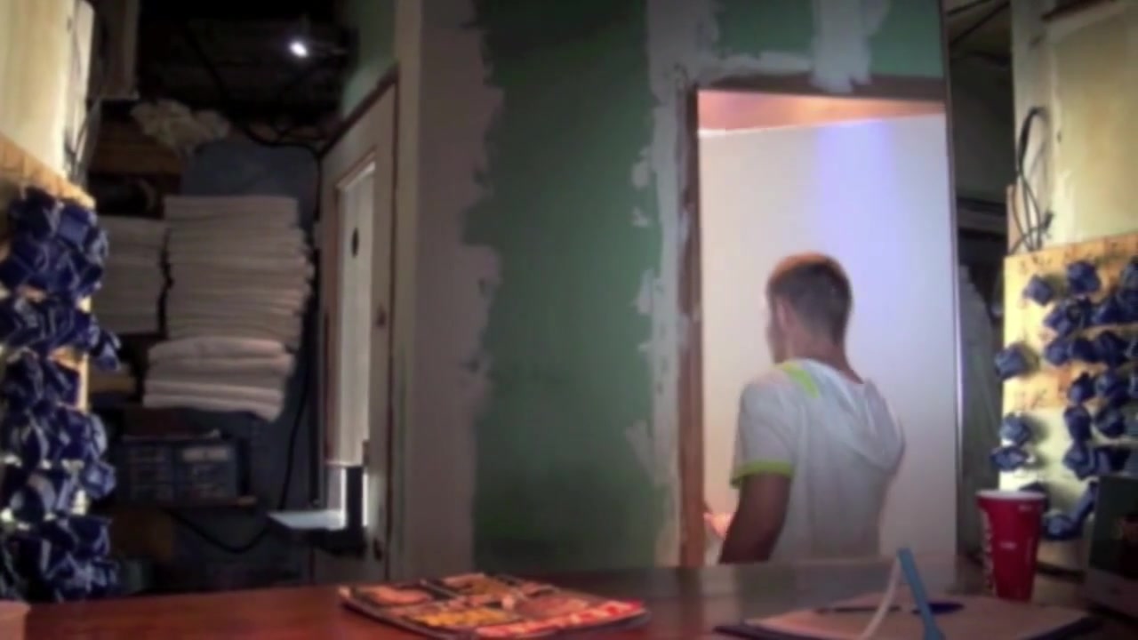 Twink fucked by dildos at work by the commercial seller - CrunchBoy