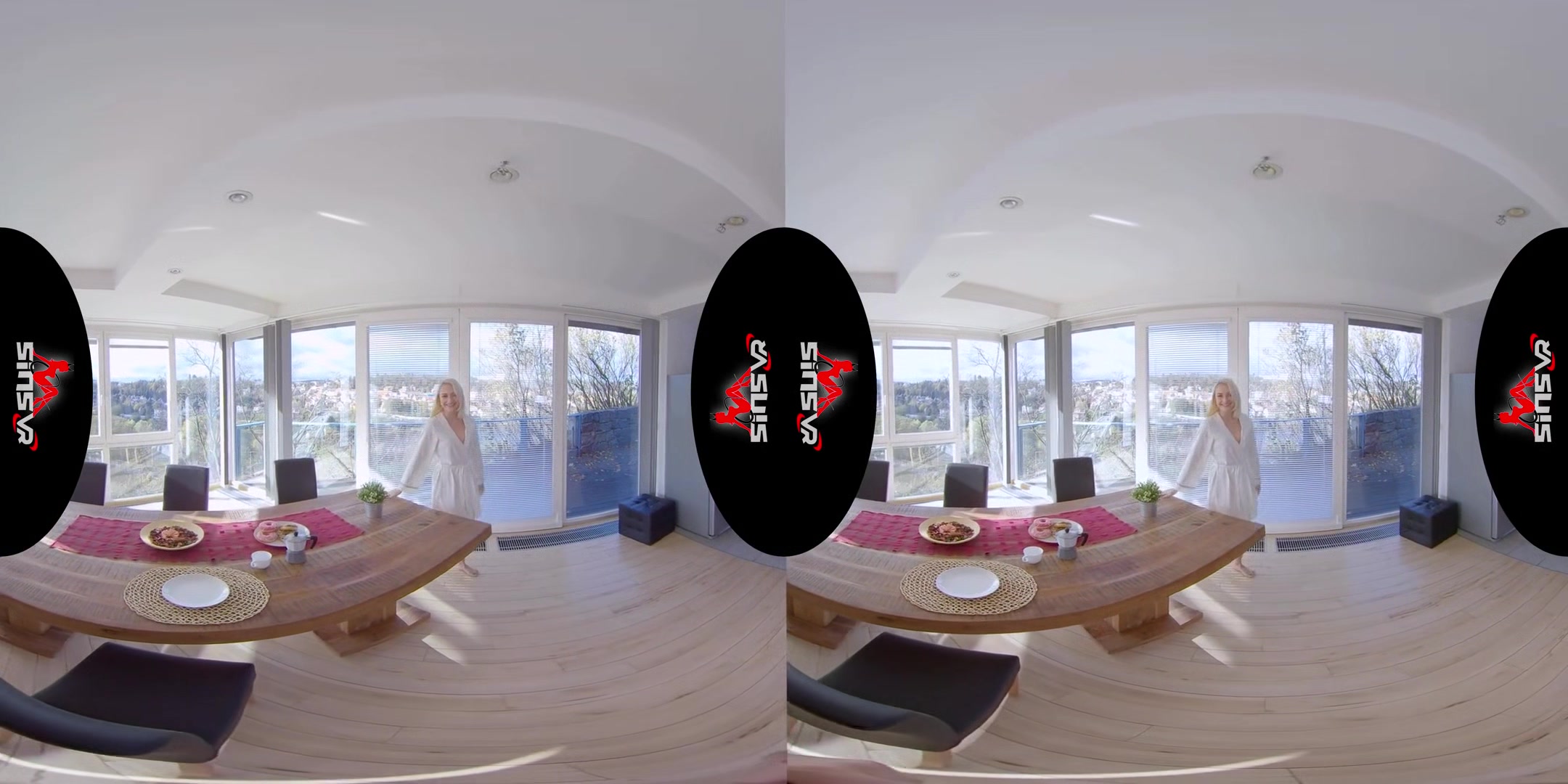 Breakfast - 3D version; Sexy Blonde Virtual Girlfriend Marylin Sugar in VR