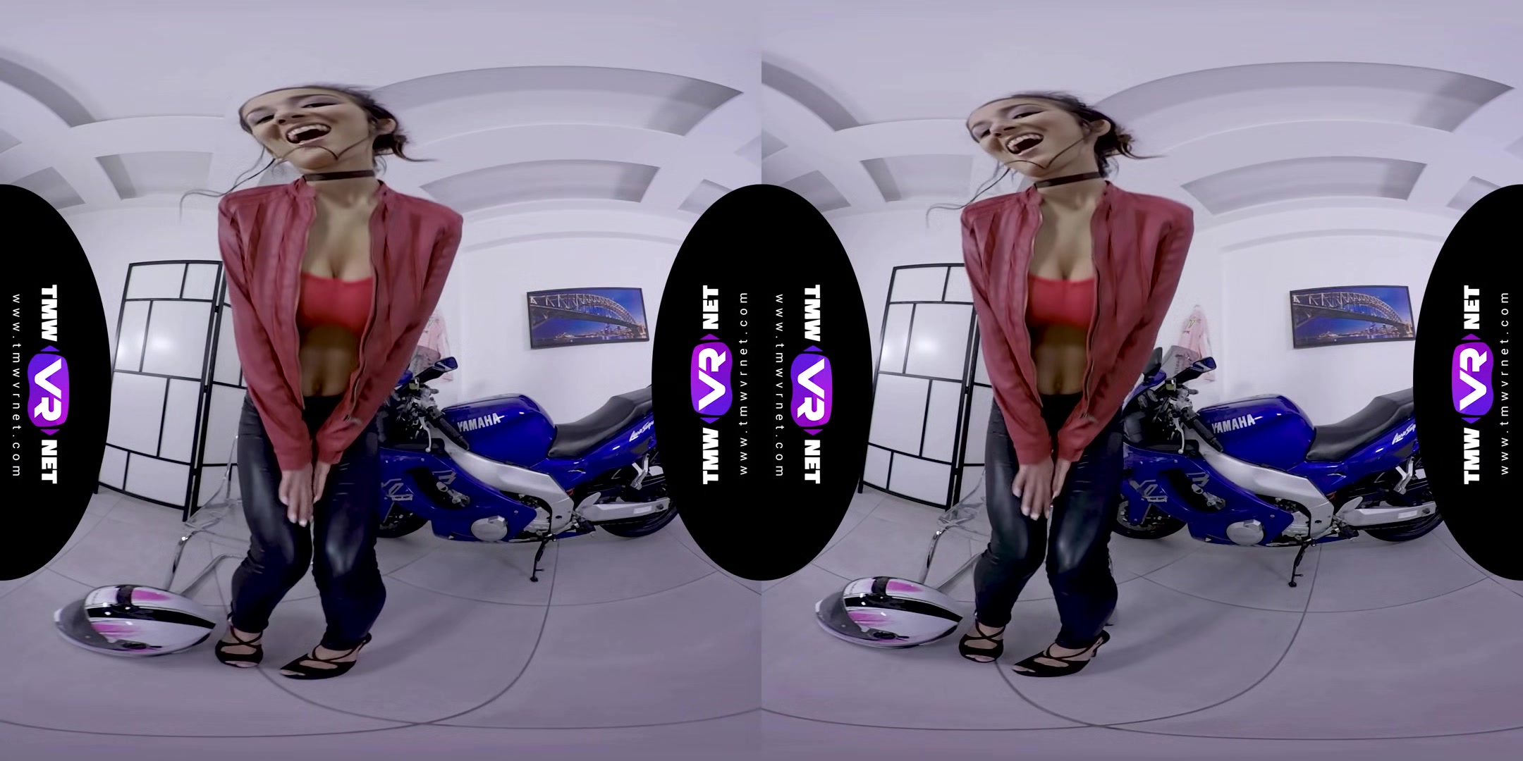 The Biker Babe In Leather Pants Shows Her Best - Striptease And Masturbation