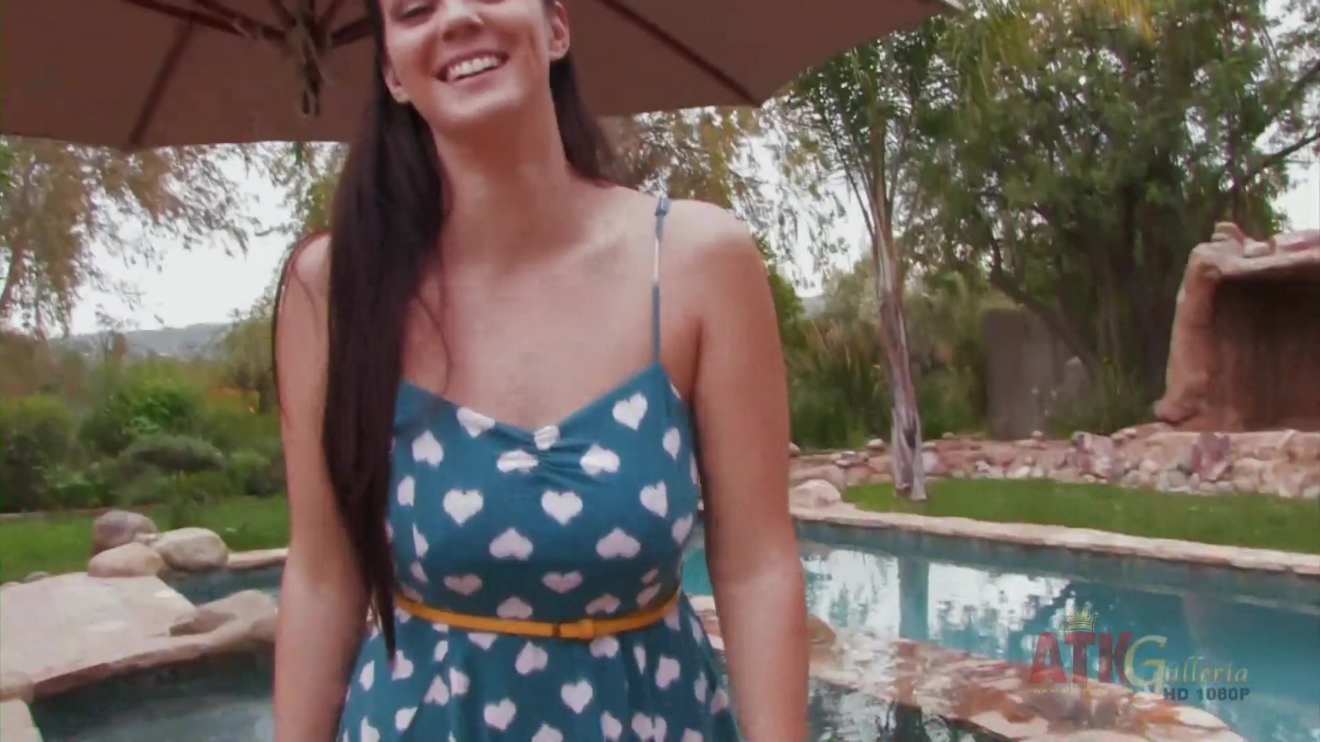 Buxom brunette Alison Tylor gets personal in this poolside interview.