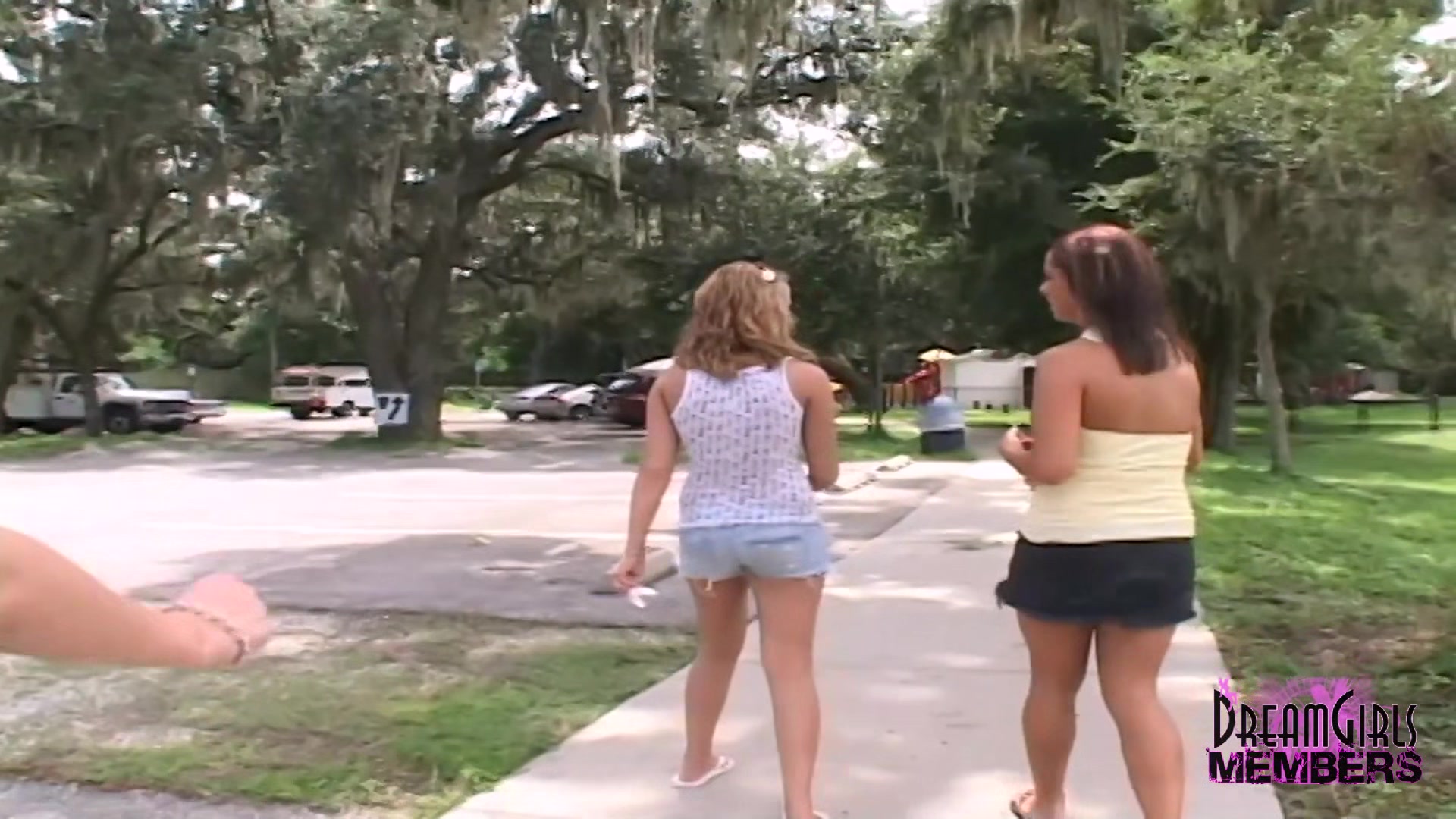Two Hotties Streak Naked In A Public Park