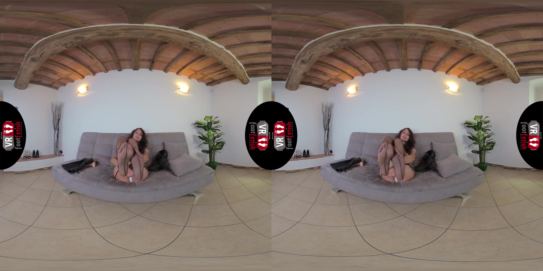 Insanely Hot Thena Shows Off Her Sexy Body In Back Seam Stockings - Foot and Leg Fetish VR