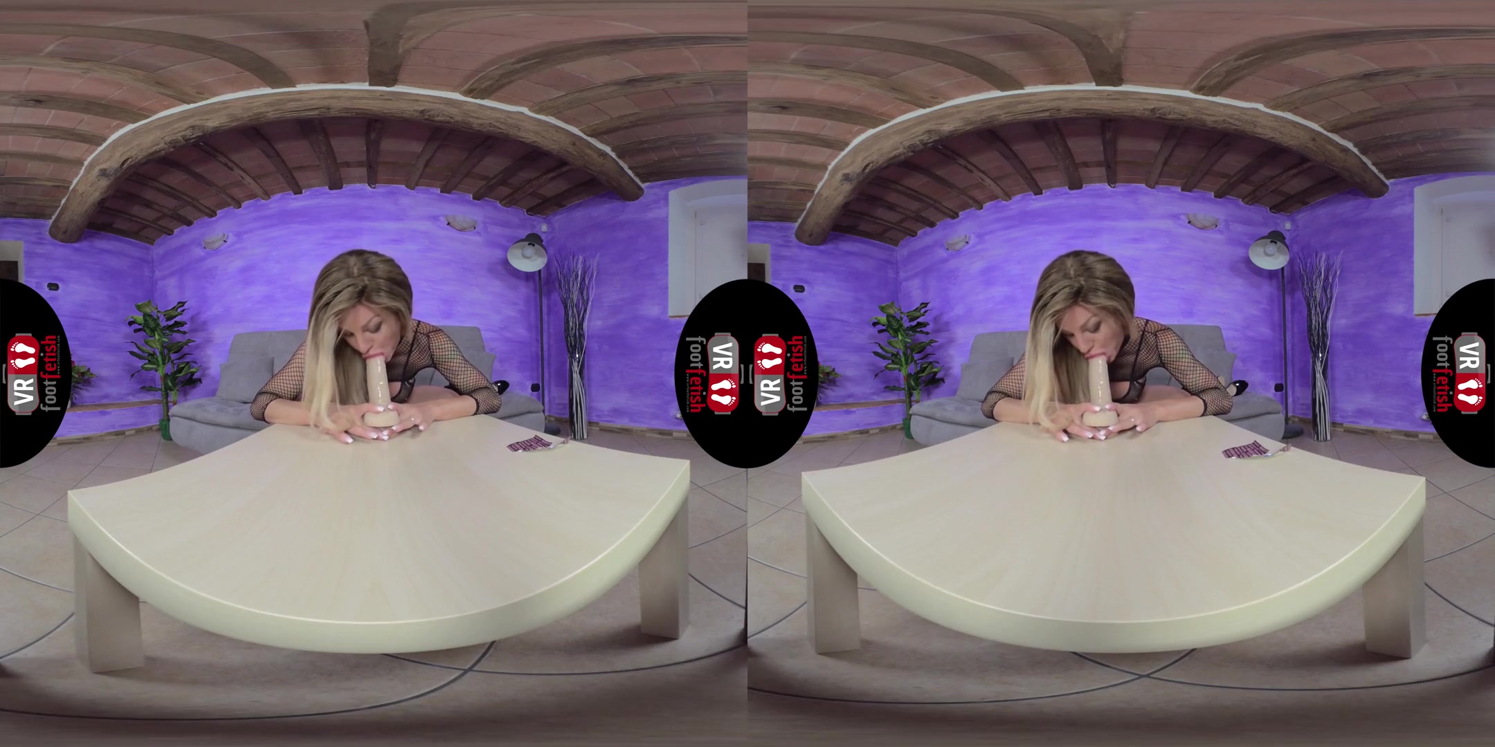 Breathtakingly Gorgeous Noemi Blonde Plays With A Realistic Dildo - Foot Fetish Virtual Reality Pornstar in a Body Stocking